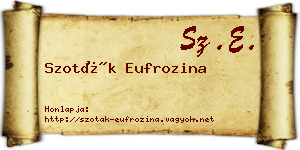 Szoták Eufrozina névjegykártya